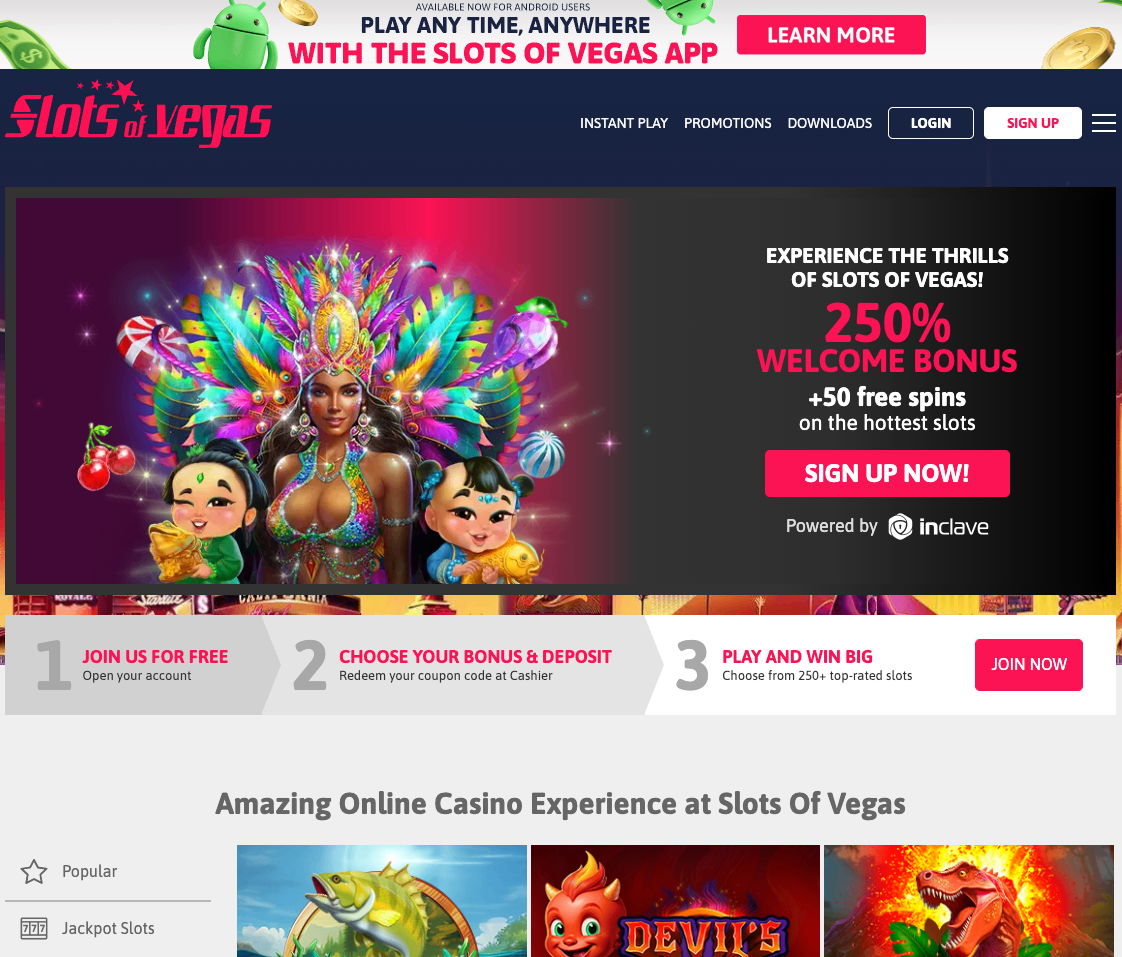 Slots of Vegas Instant Withdrawal Casino