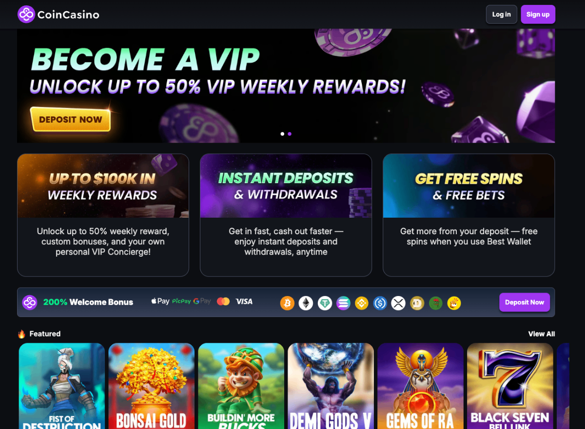 CoinCasino Instant Withdrawal Casino